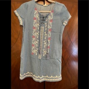 Oddy light blue embroidered dress